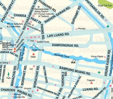 Mapa de Chinatown en Bangkok