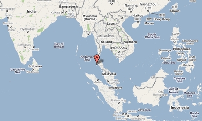 Isla de Phuket en  el mapa del sudeste de Asia