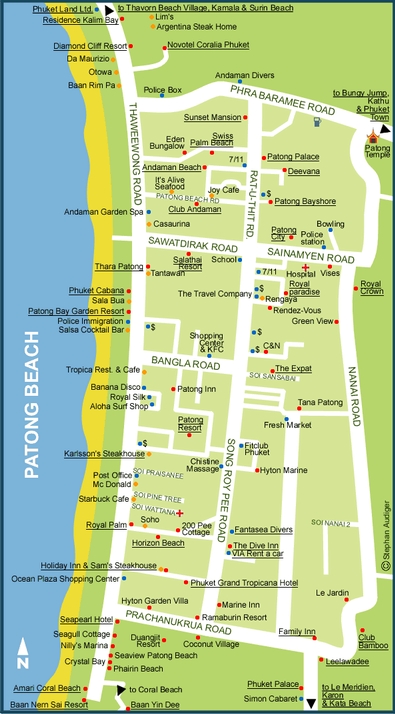 Mappa turistica di Patong Phuket