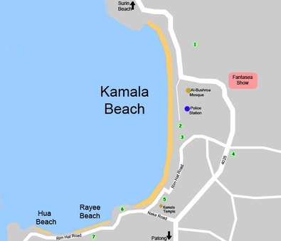 Mapa di Kamala - Phuket - Thailandia