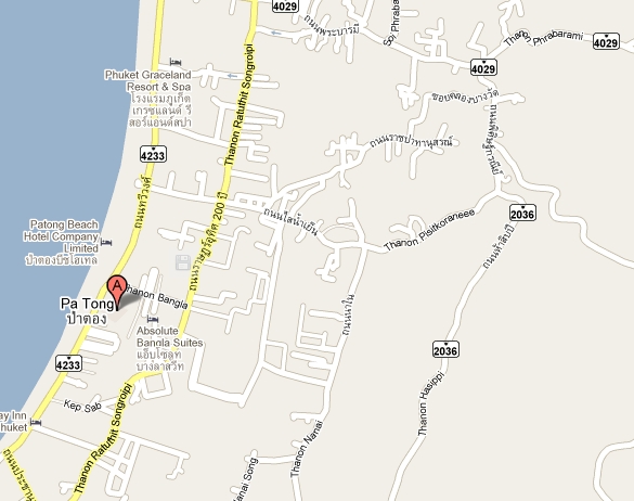 Mappa di Patong Phuket